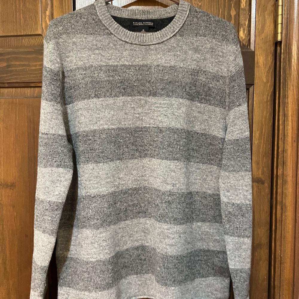 Banana Republic Gray Striped Sweater